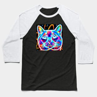 Cosmic Laser Synth Cat Baseball T-Shirt